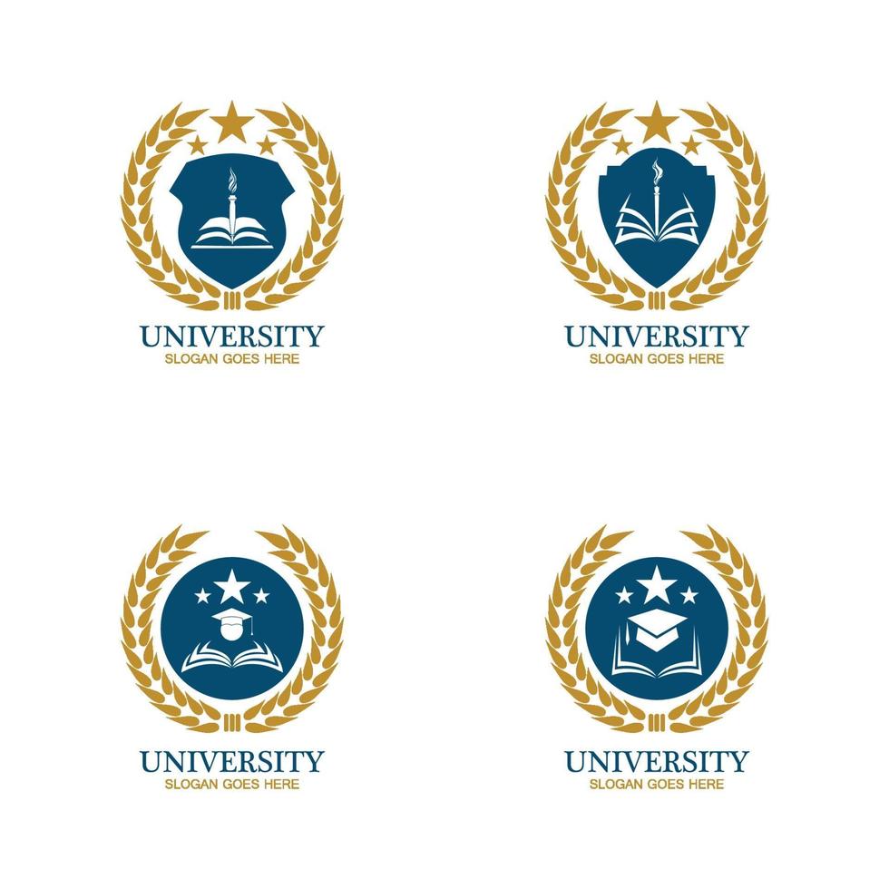 Plantilla de diseño de logotipo de universidad, academia, escuela y curso. vector