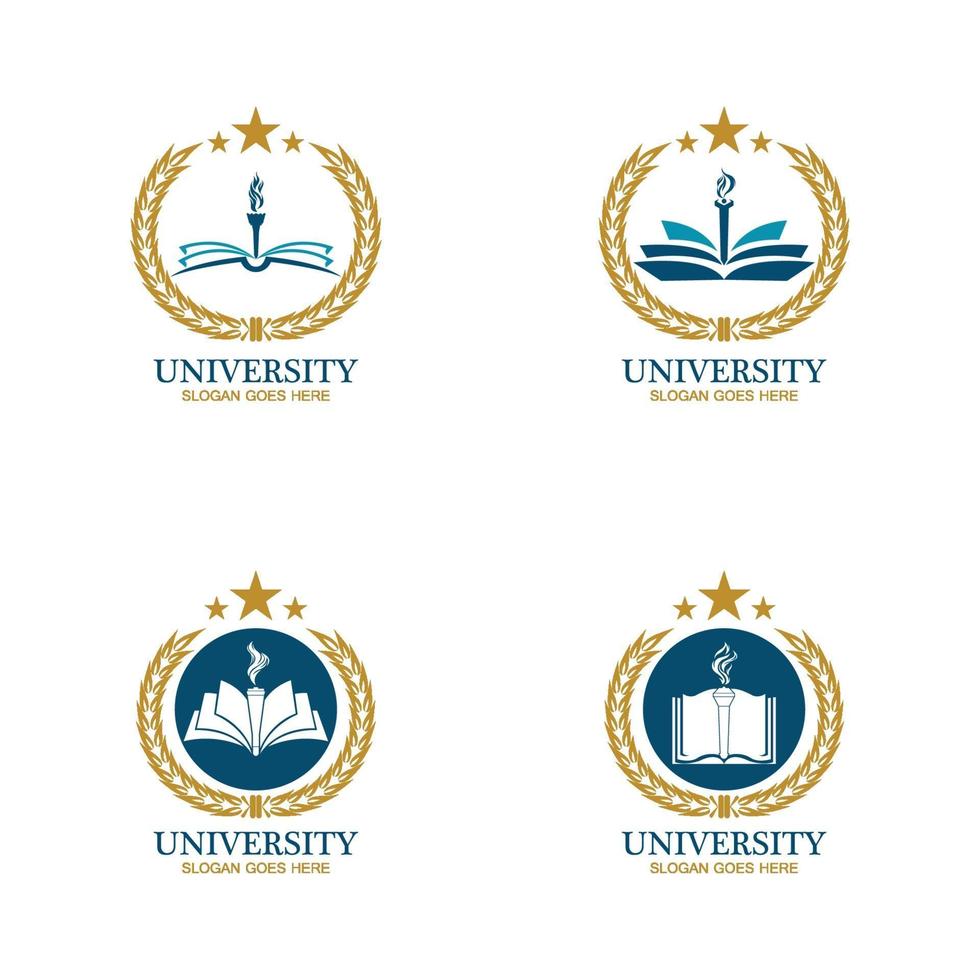 Plantilla de diseño de logotipo de universidad, academia, escuela y curso. vector