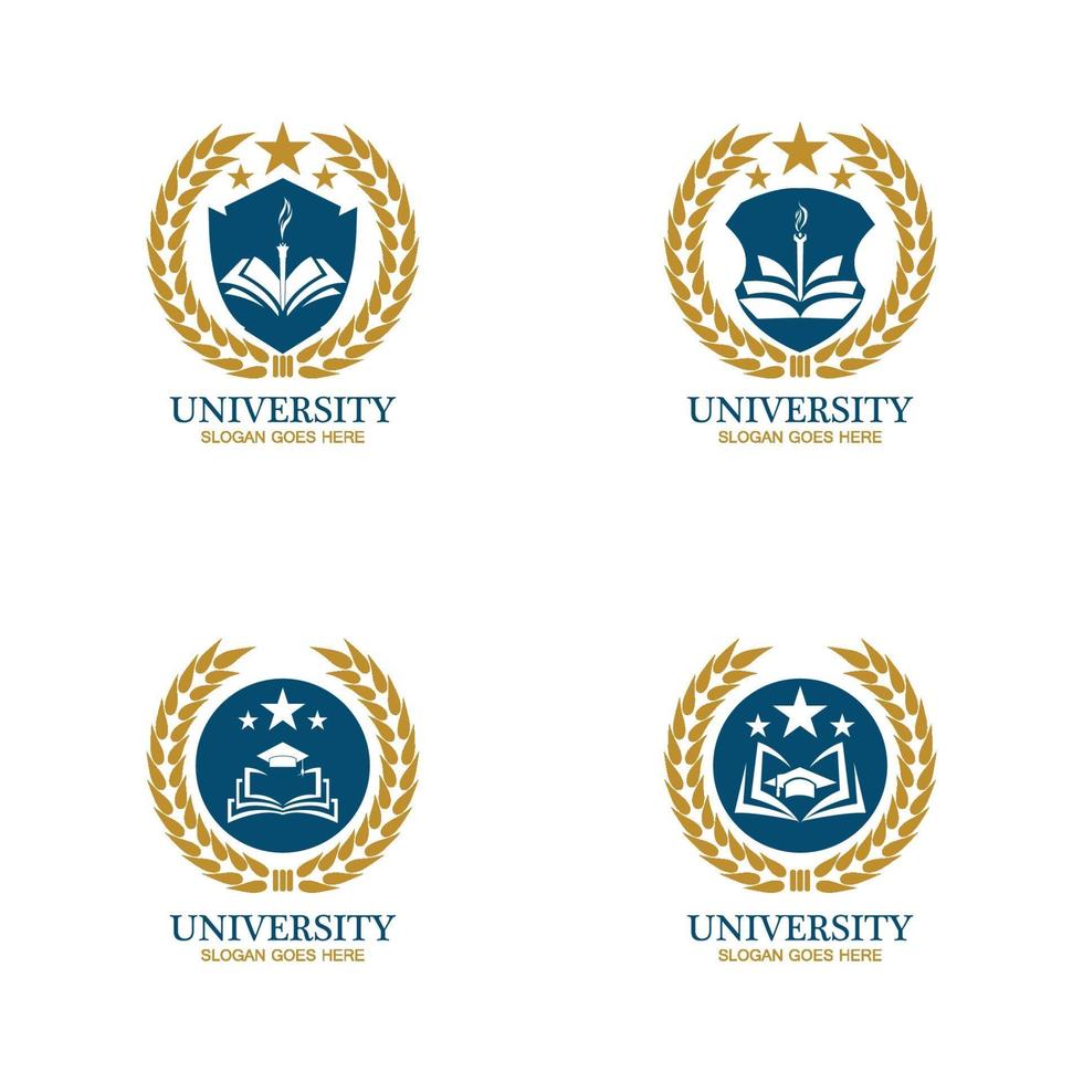 Plantilla de diseño de logotipo de universidad, academia, escuela y curso. vector