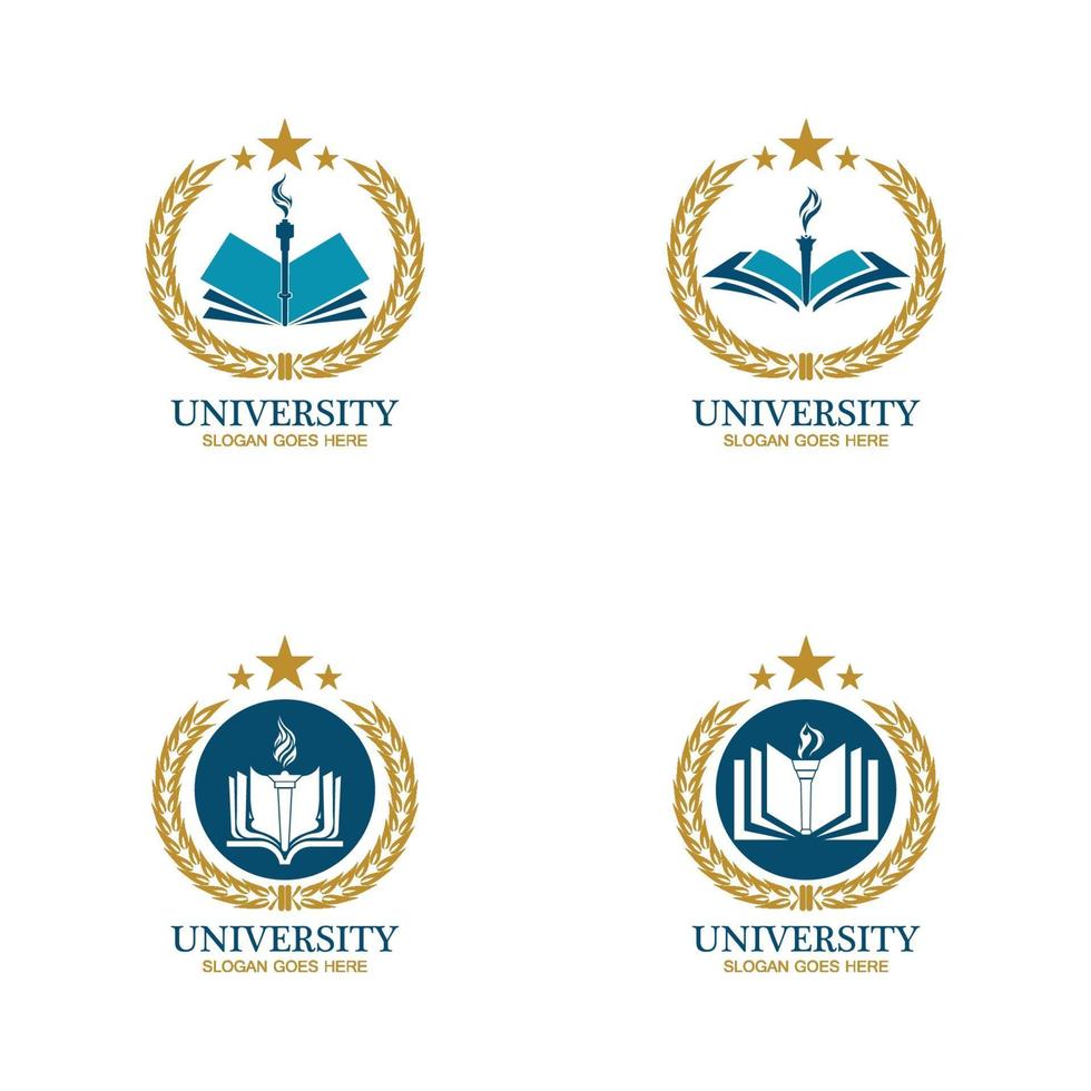 Plantilla de diseño de logotipo de universidad, academia, escuela y curso. vector