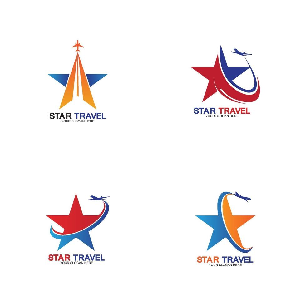 diseño de logotipo de viajes estrella. diseño de logotipo de agencia de viajes. vector