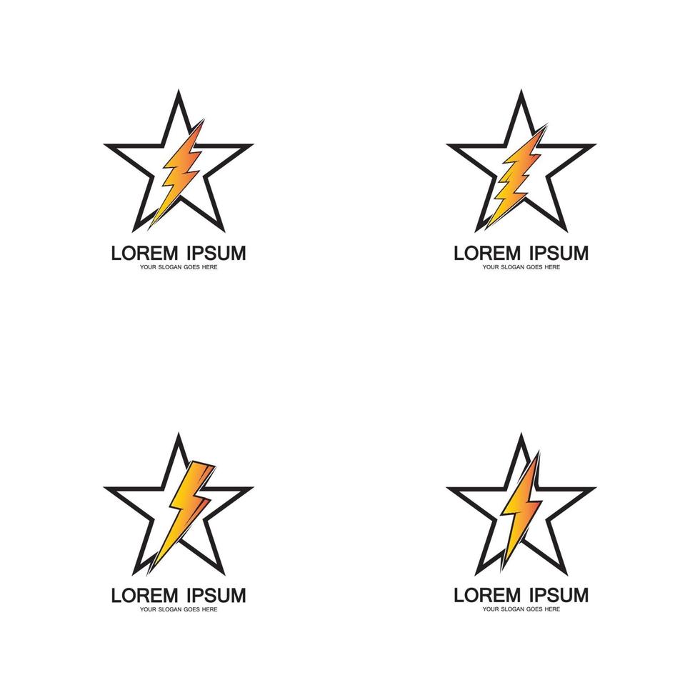 Lightning Star, plantilla de diseño de icono de vector de logotipo de Energy Star