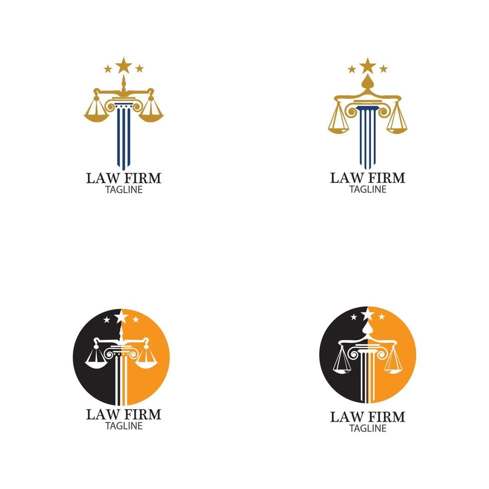 Law Firm logo and icon design template-vector vector