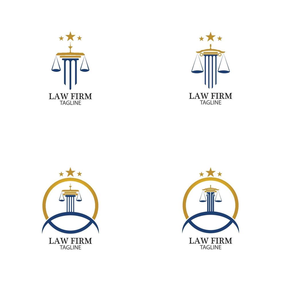 Law Firm logo and icon design template-vector vector