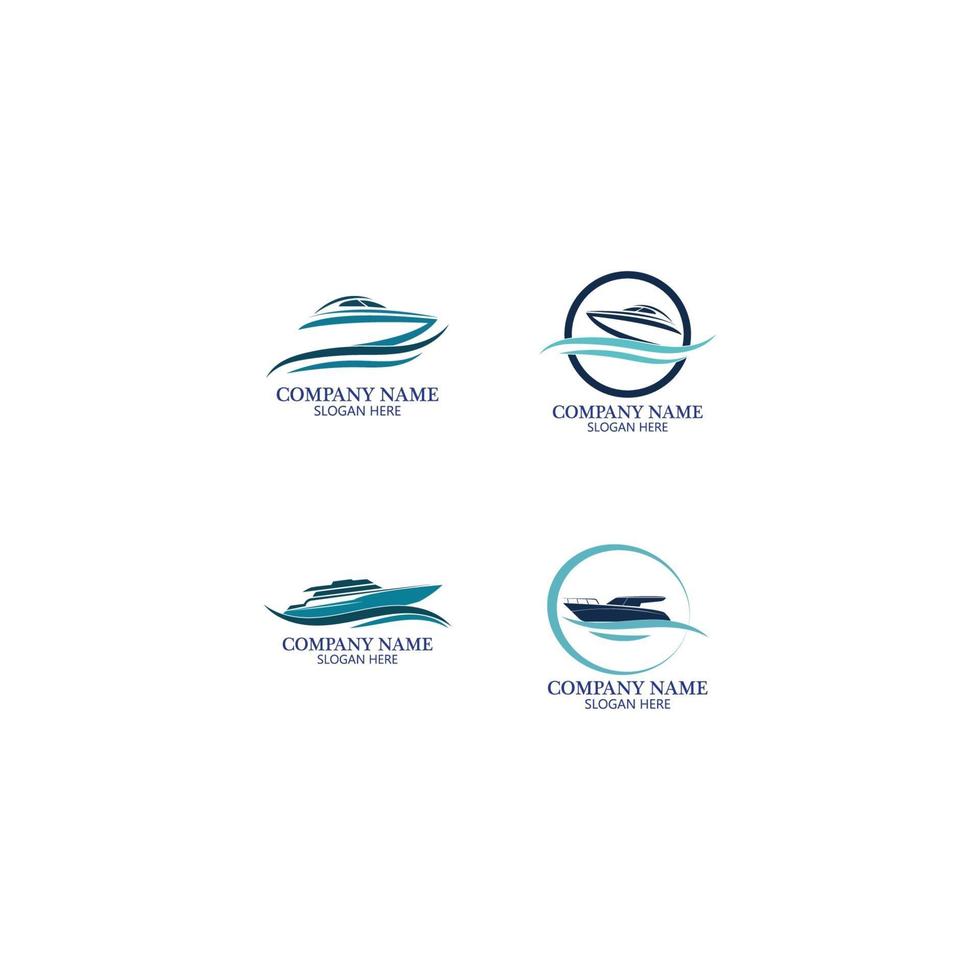 Speed Boat Logo, Logo collection set, Concept design, Symbol, Icon vector