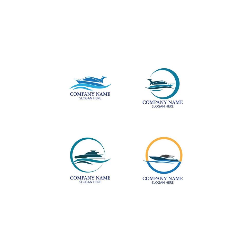 logotipo de lancha rápida, conjunto de colección de logotipos, diseño de concepto, símbolo, icono vector
