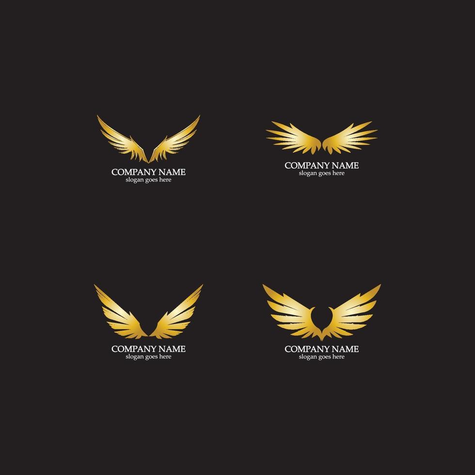 wings gold logo vector illustration template-vector