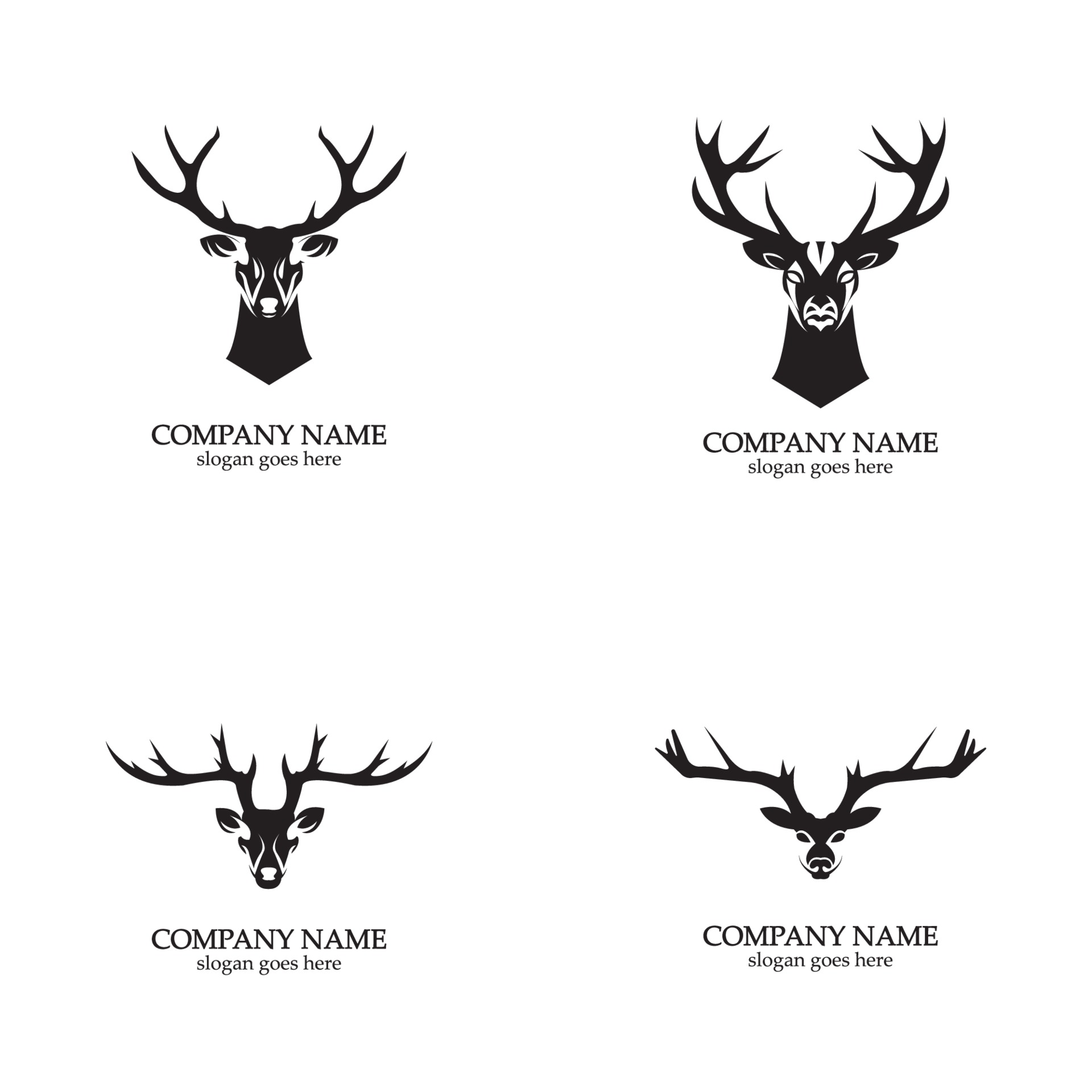 Deer head Logo Template vector icon illustration design 3255727 Vector Art  at Vecteezy