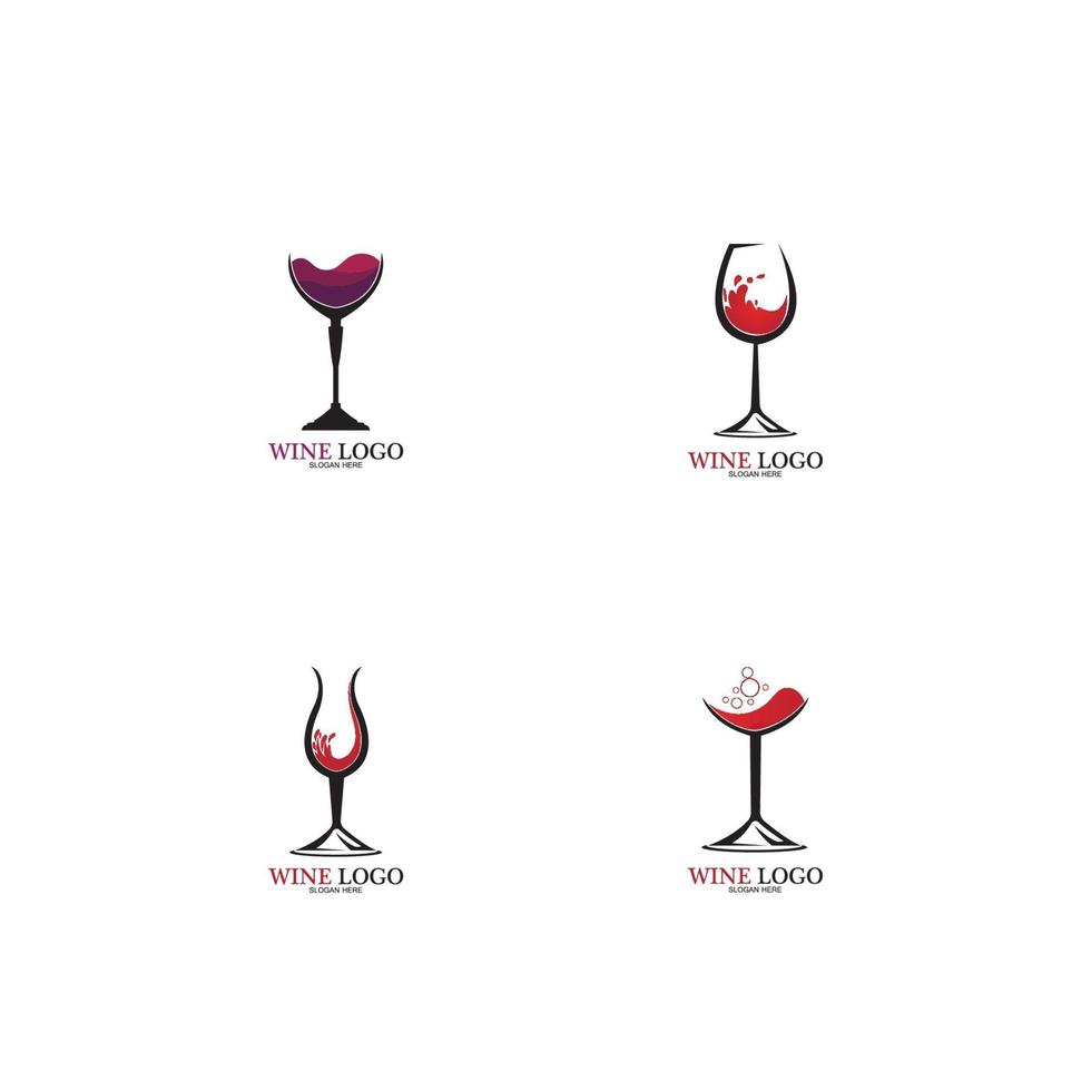 plantilla de diseño de logotipo de vino ilustración vectorial de icono-vector vector