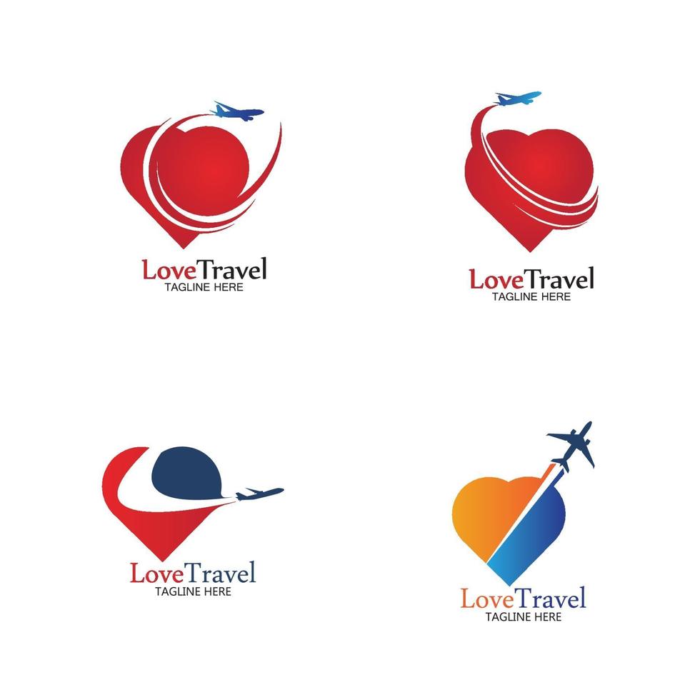 Love Travel logo vector icon design template