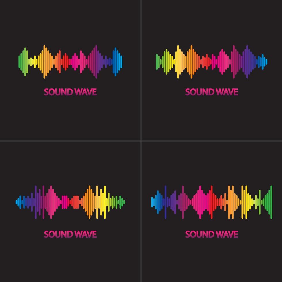 diseño de ilustración de logotipo de ondas de sonido vector