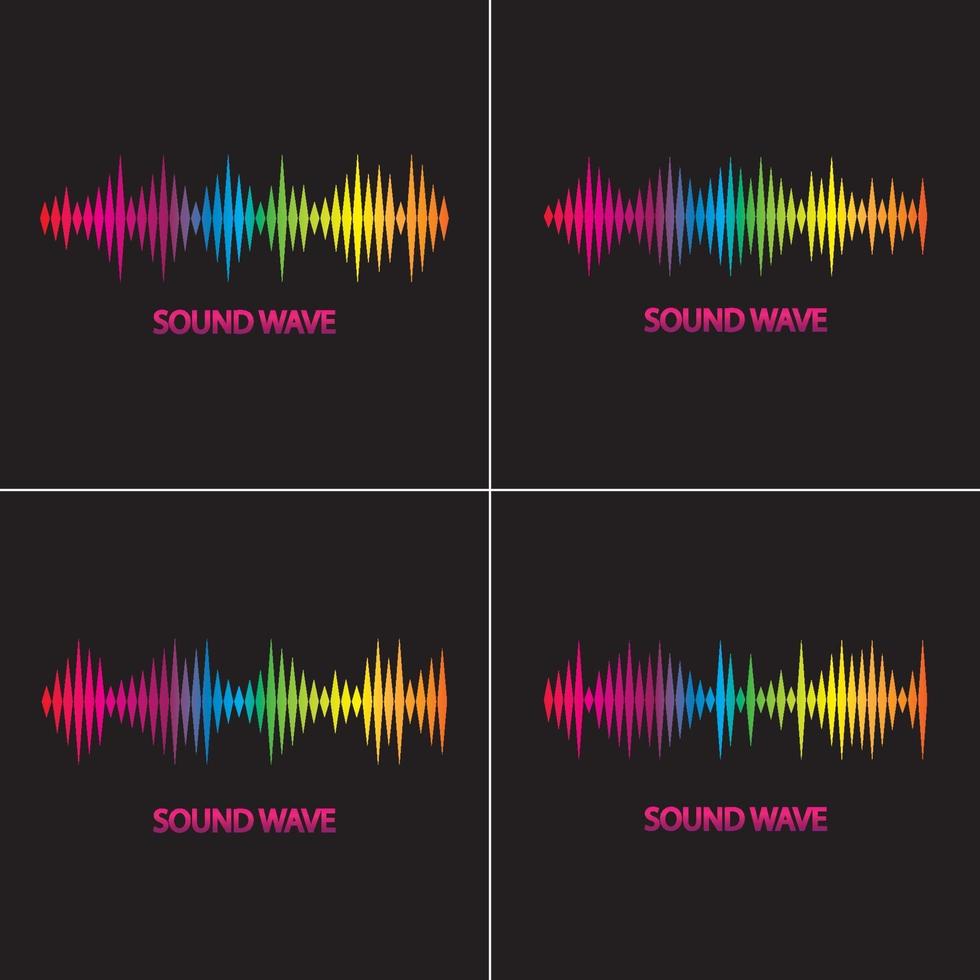 diseño de ilustración de logotipo de ondas de sonido vector