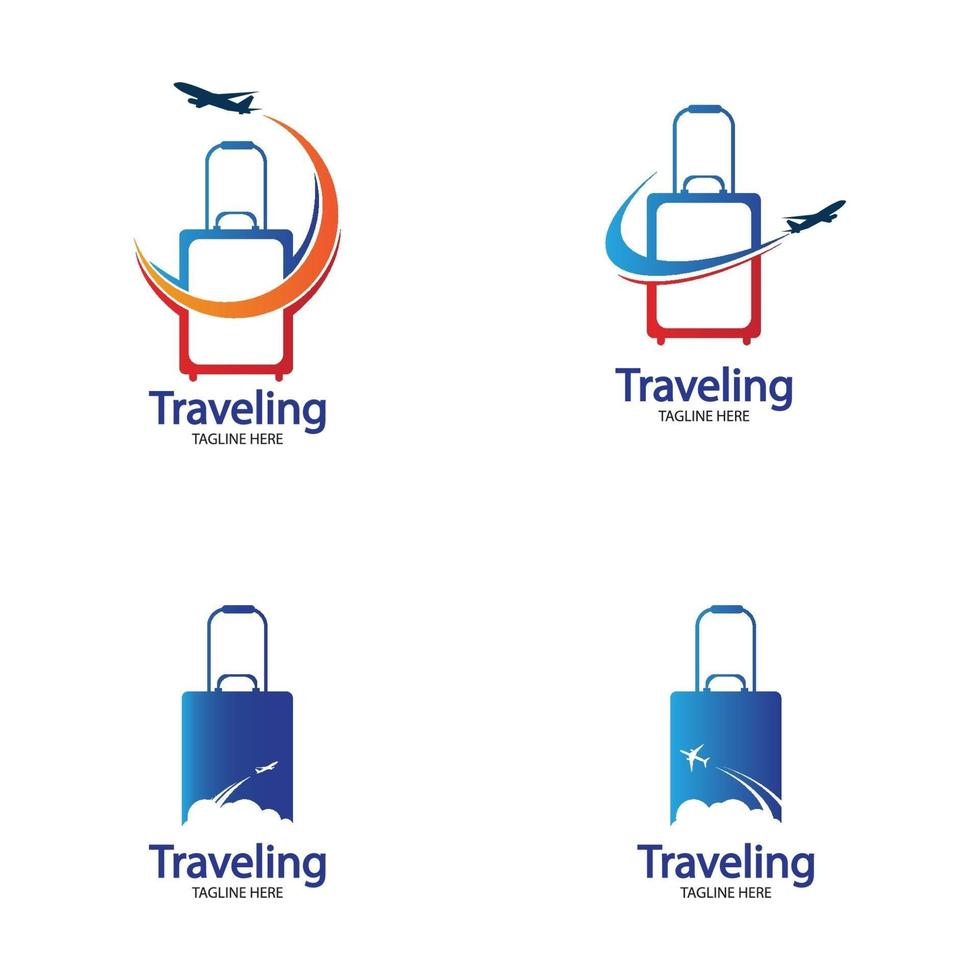 Travel logo, holidays, tourism, business trip company logo design. vector