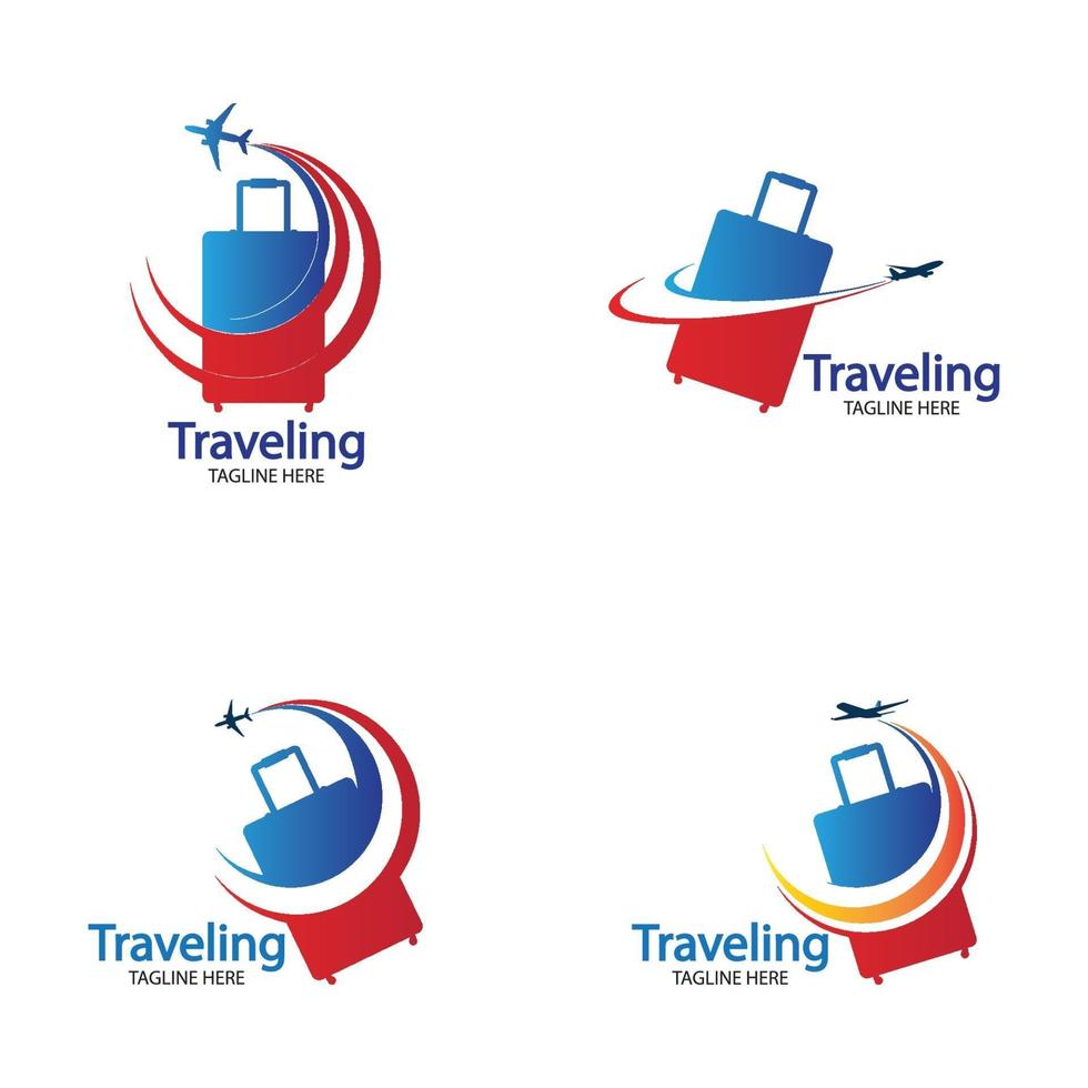 Travel logo vector with airplane