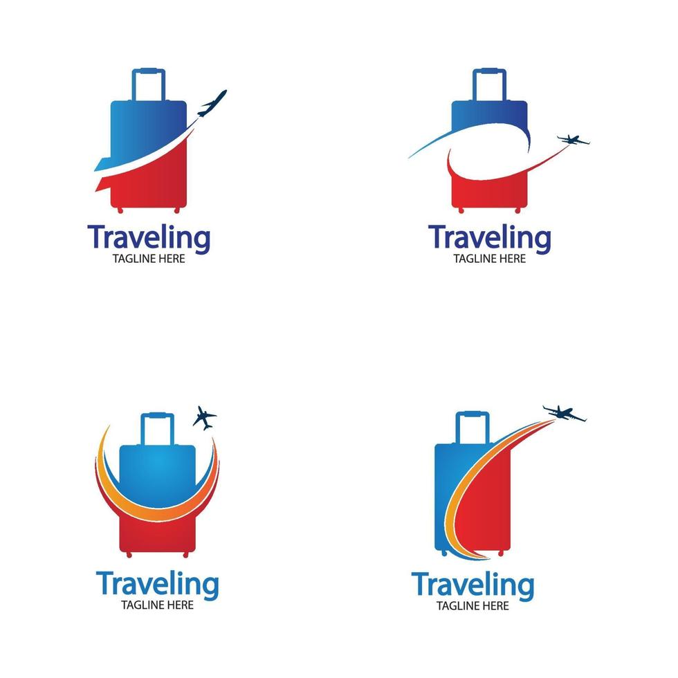 Travel logo vector with airplane