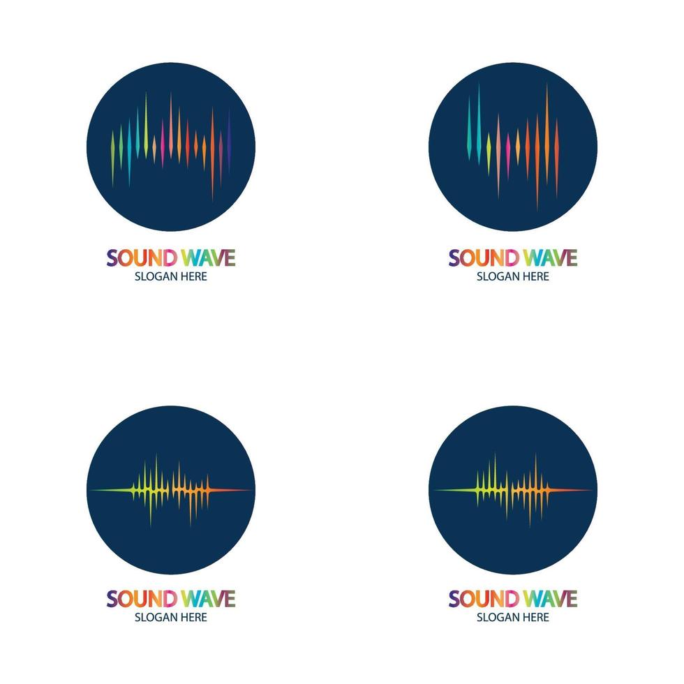Diseño colorido del ejemplo del logotipo de las ondas de sonido vector