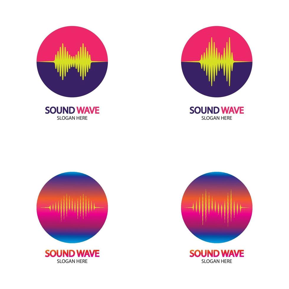 Colorful sound waves logo illustration design vector