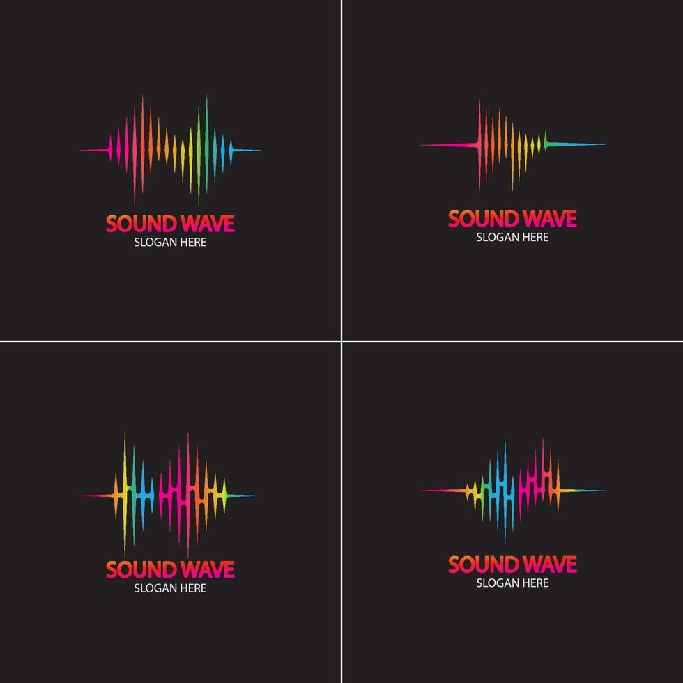 Colorful sound waves logo illustration design vector