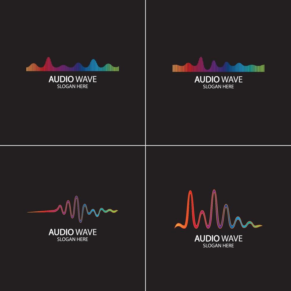 Music Logo concept sound wave, Audio Technology, Abstract Shape vector