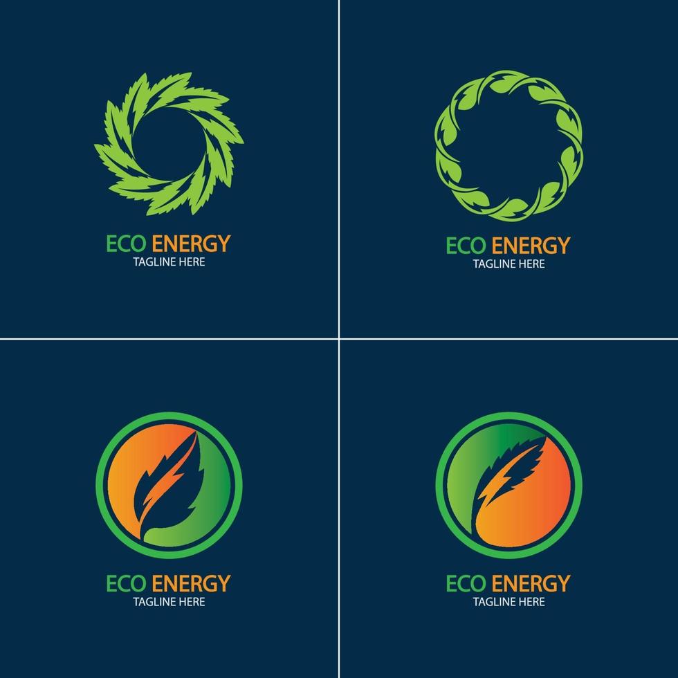 Eco Energy Vector Logo with leaf symbol