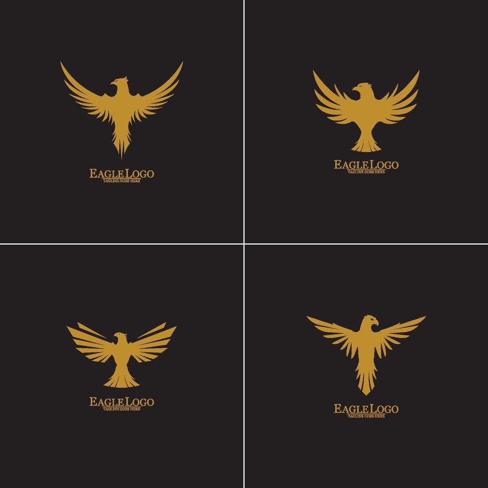 Golden Eagle with Black Background, Vector, Illustration vector