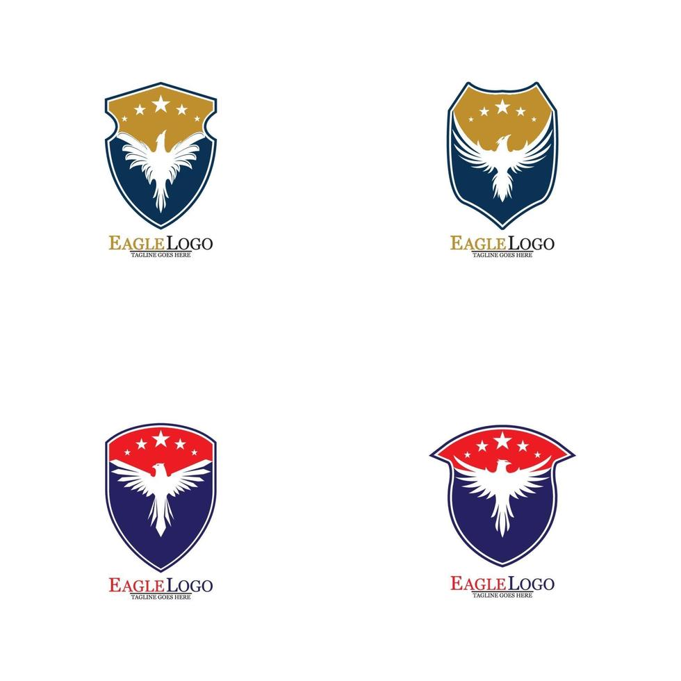 diseño de plantilla de logotipo de águila con un escudo vector