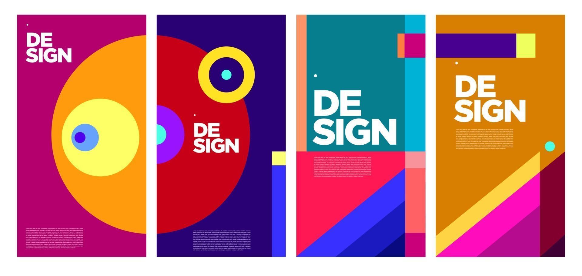 Vector colorful abstract geometric poster