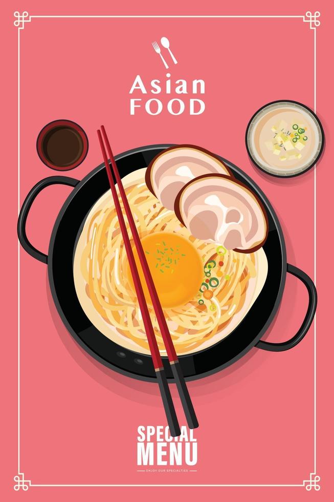 Design banner Asian food isolated vector illustration