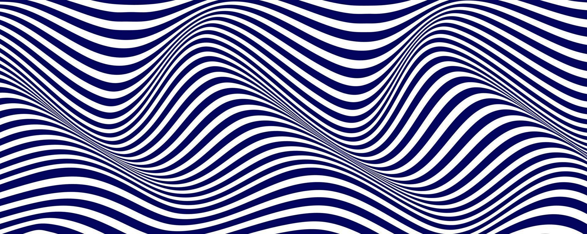 Fondo de ilusión óptica de rayas de tinta distorsionada vector