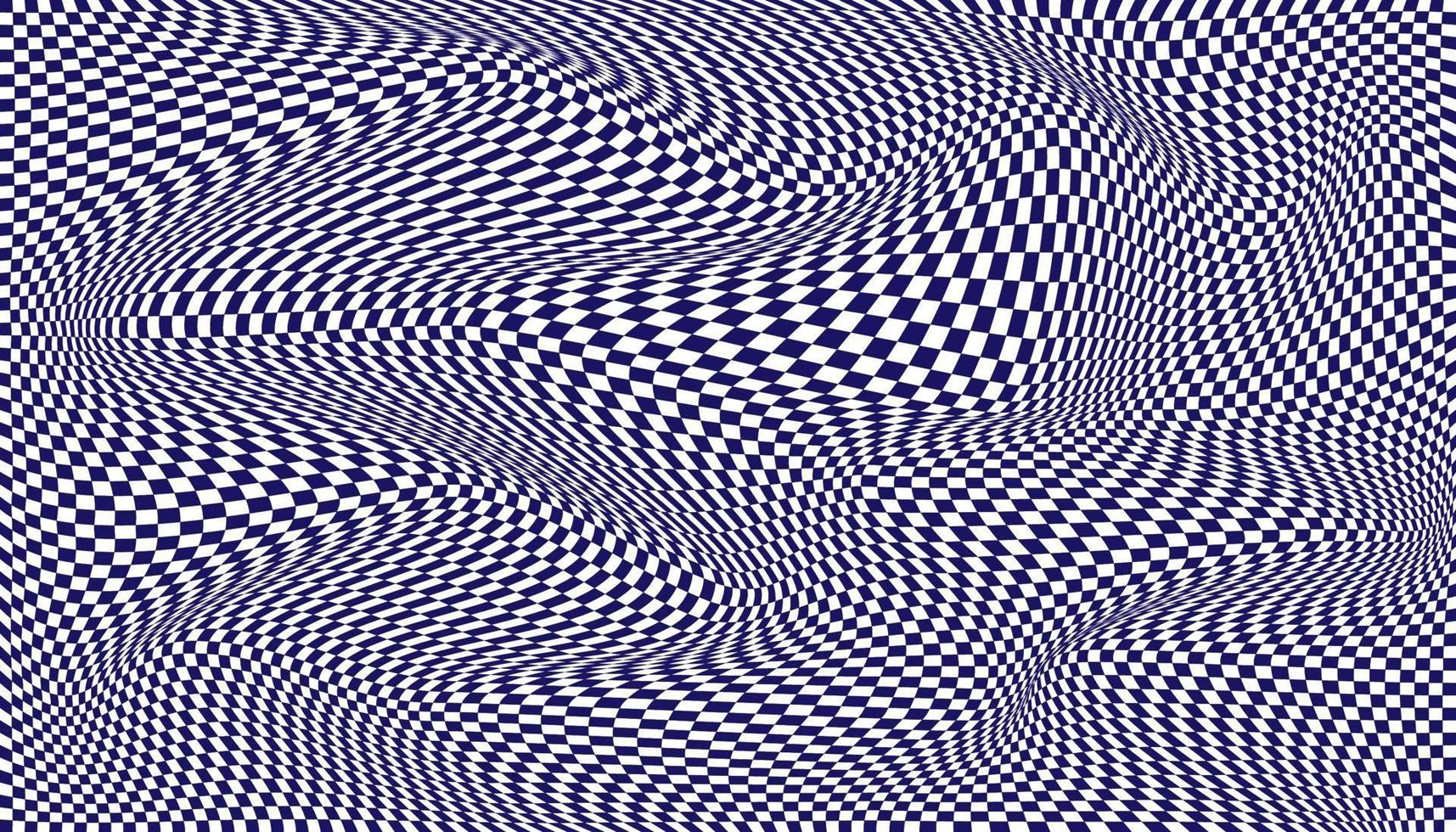 Blue and white distorted checkered background vector