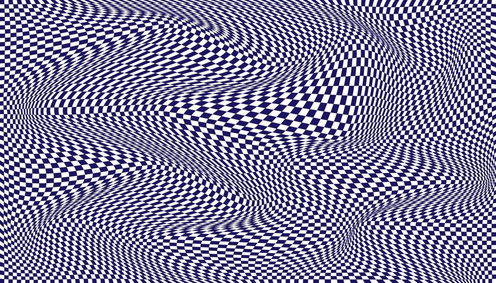 Fondo cuadriculado distorsionado azul y blanco vector