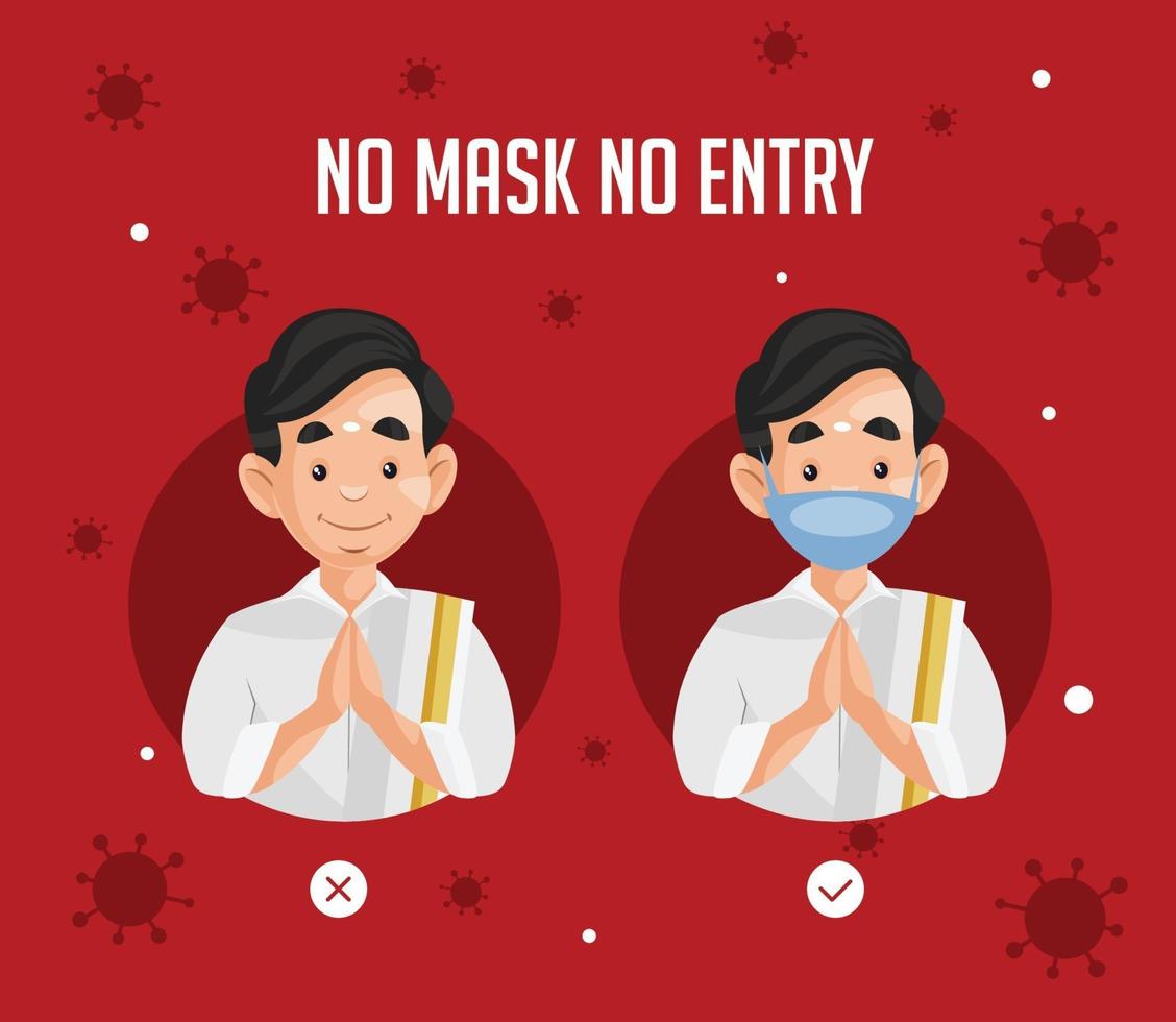 No mask no entry banner design template vector