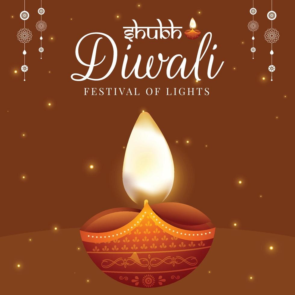 diseño de banner de plantilla de festival indio feliz diwali vector