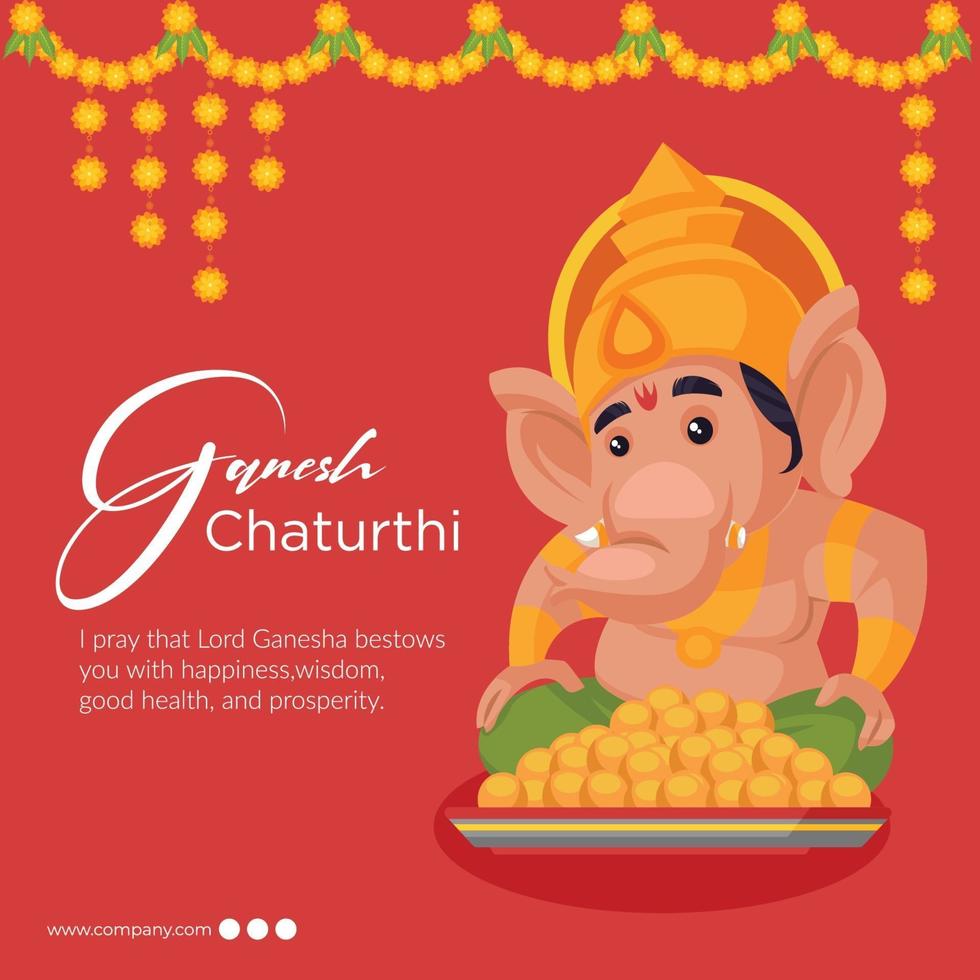 Indian festival Ganesh Chaturthi banner design template vector