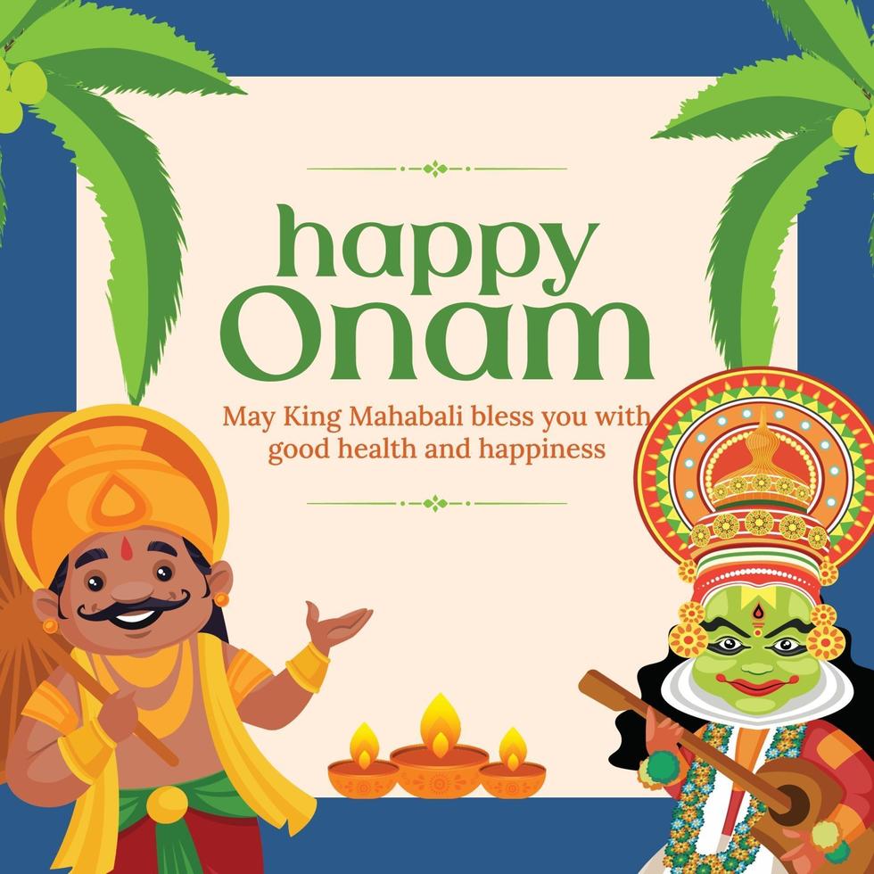 Happy Onam Indian festival banner design template vector