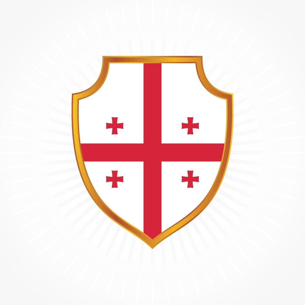 Georgia flag vector with shield frame