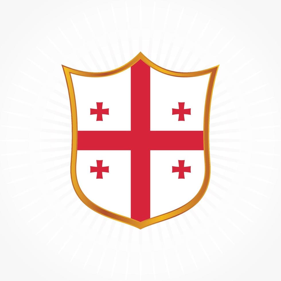 Georgia flag vector with shield frame