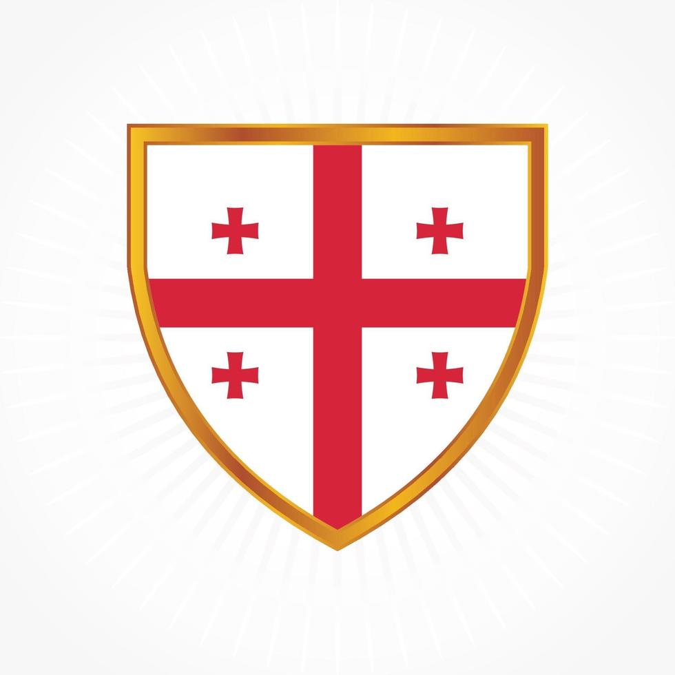 Georgia flag vector with shield frame