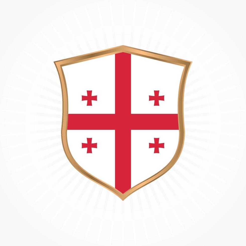 Georgia flag vector with shield frame