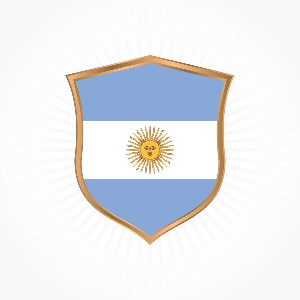 vector de bandera argentina con marco de escudo