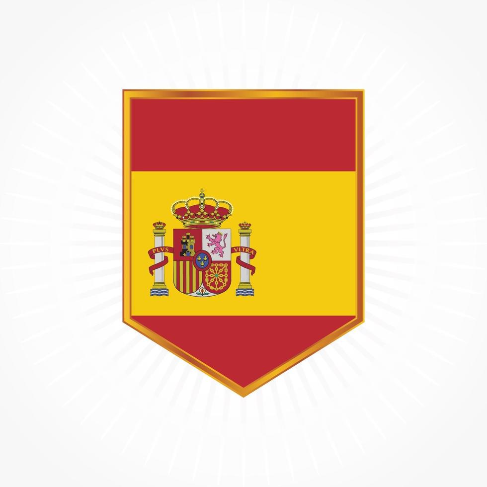 vector de bandera de españa con marco de escudo