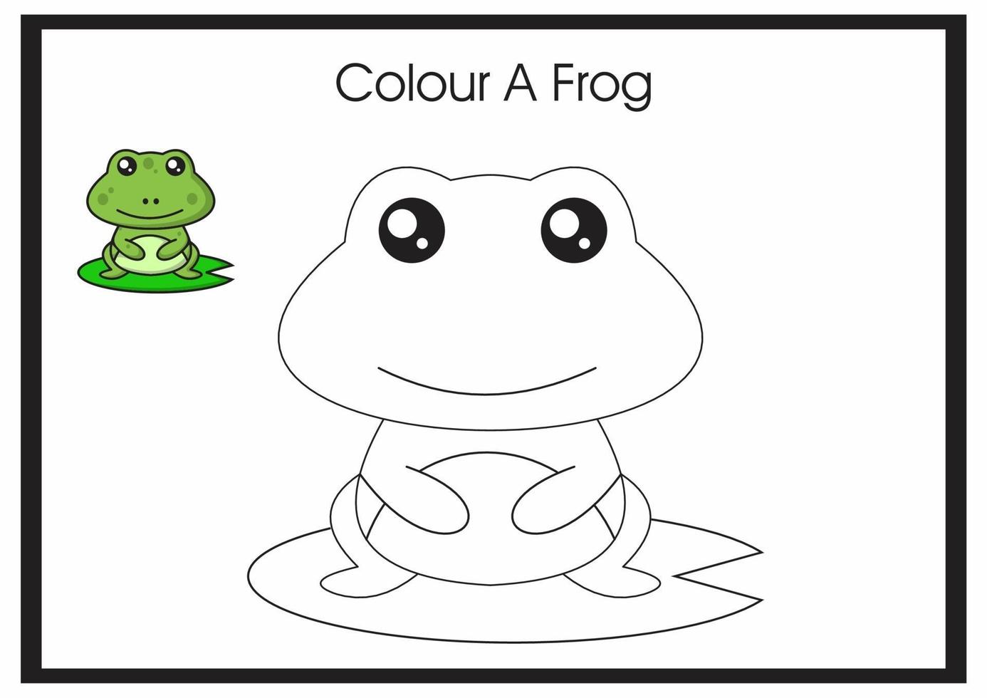 colour a frog for learn kid to colouring vector