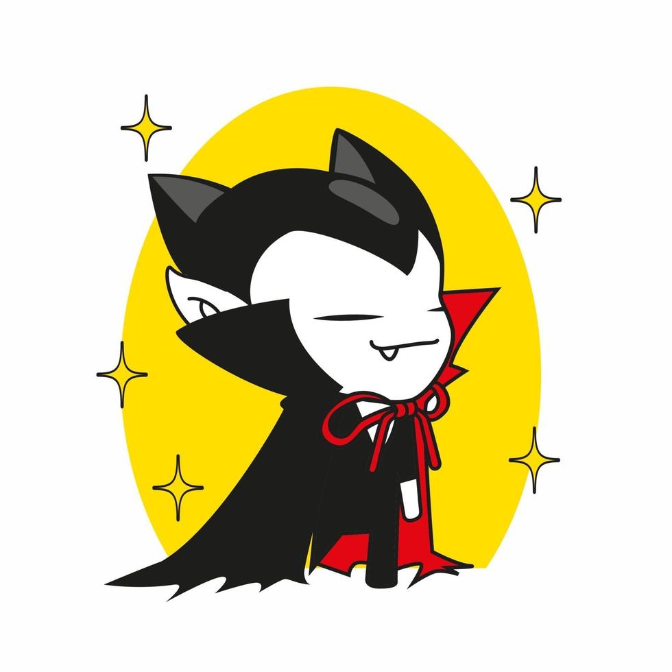 cute little vampire cool  pose,  halloween cute dracula vector