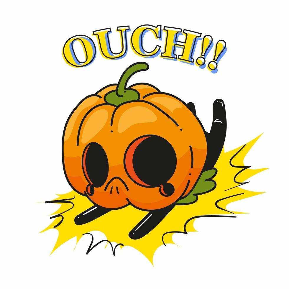 cute little jack o lantern fall pose, halloween jack o lantern vector