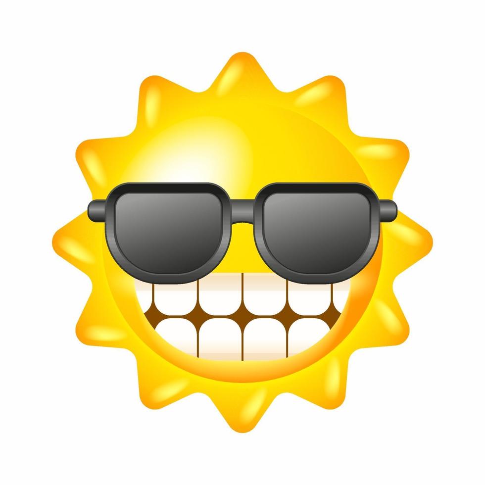 lindo vector de sol con gafas de sol