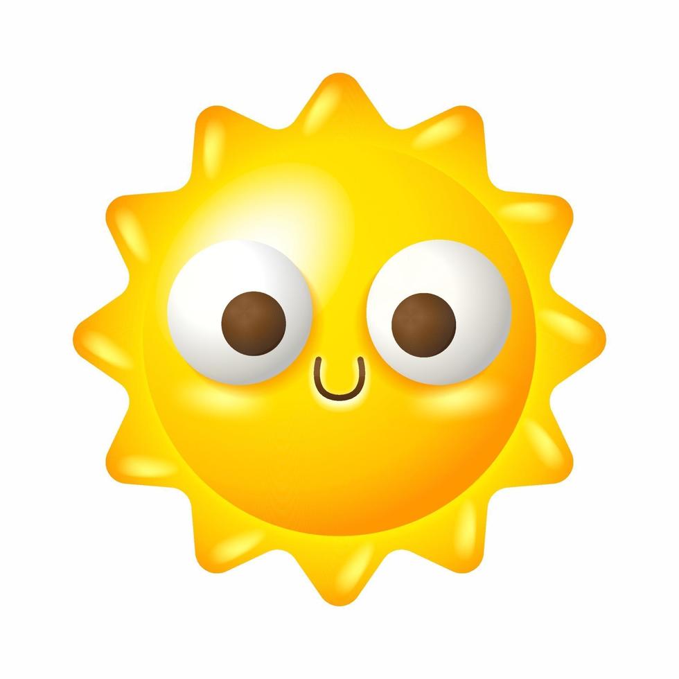 Cute sun vector with smile face