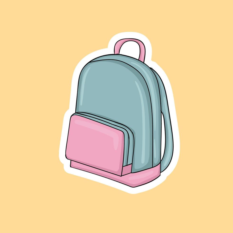 colorful hand drawn bag stickers vector