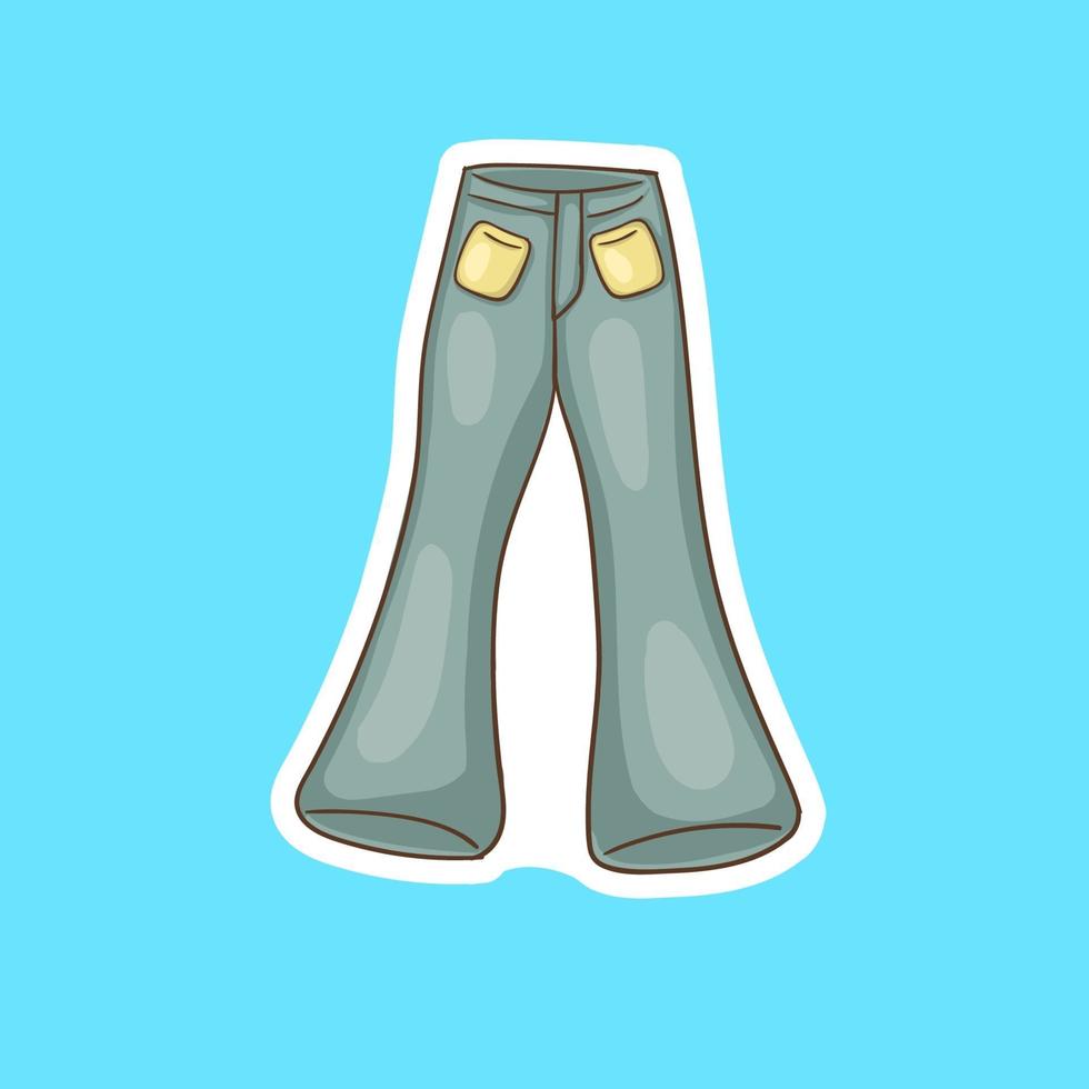 colorful hand drawn jeans stickers vector