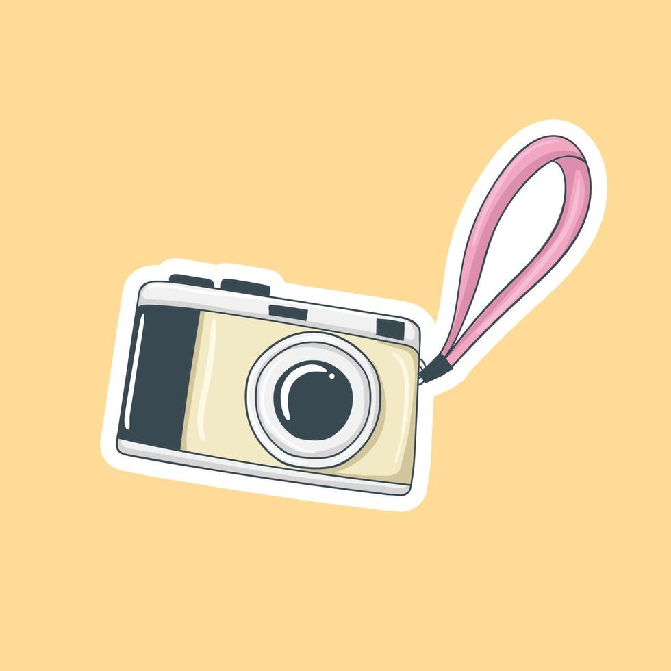 Colorful Hand drawn Camera stickers vector