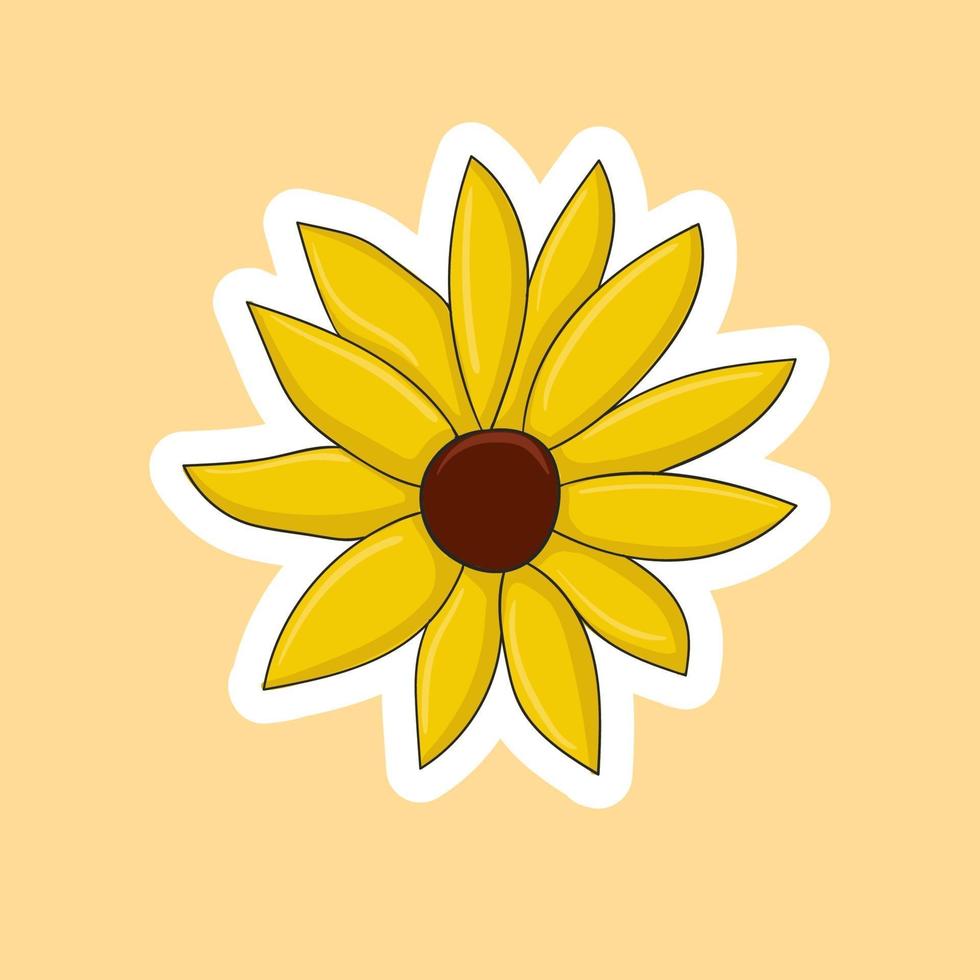 Colorful Hand Drawn Sunflower Sticker 3256879 Vector Art at Vecteezy